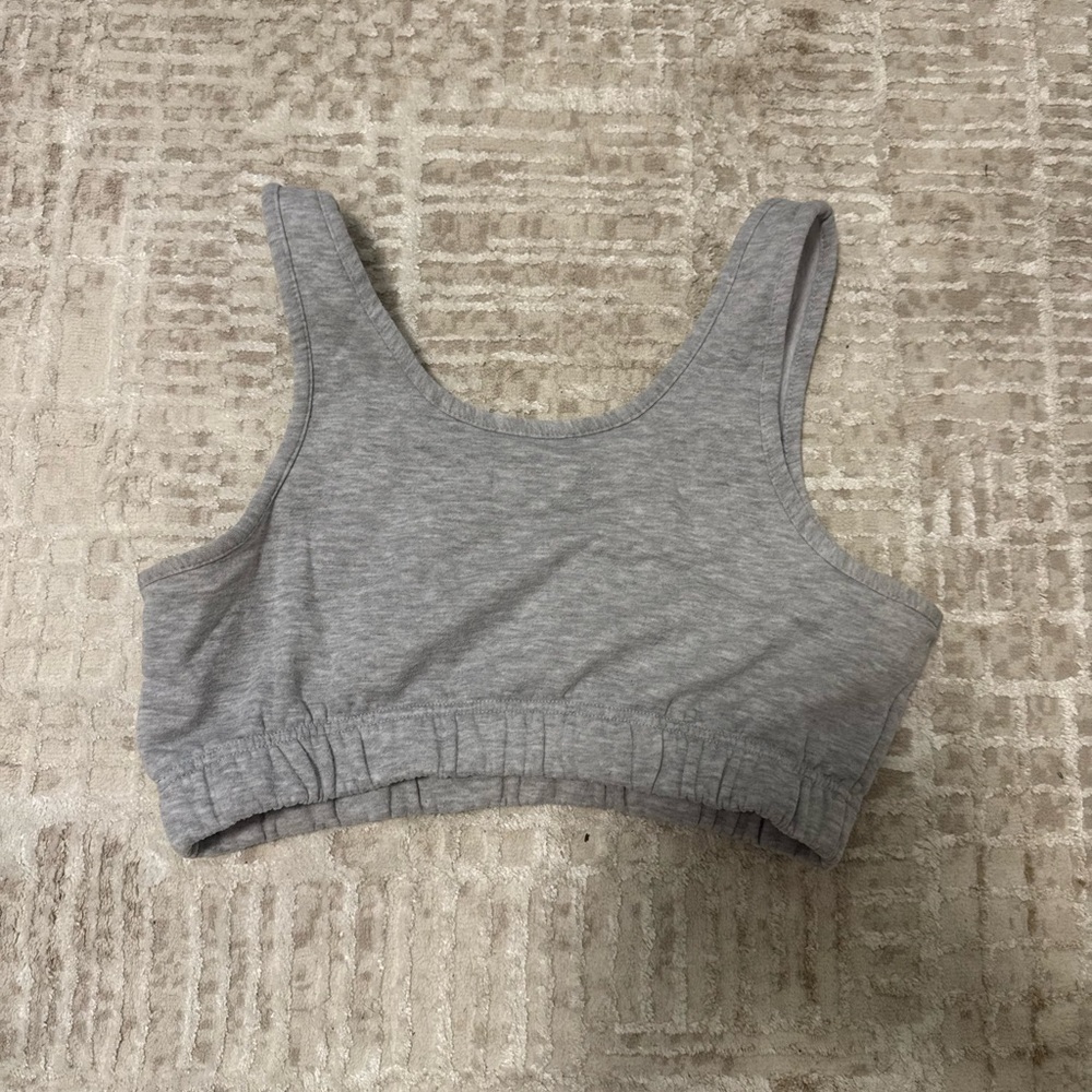 Gray Cropped Tank Top